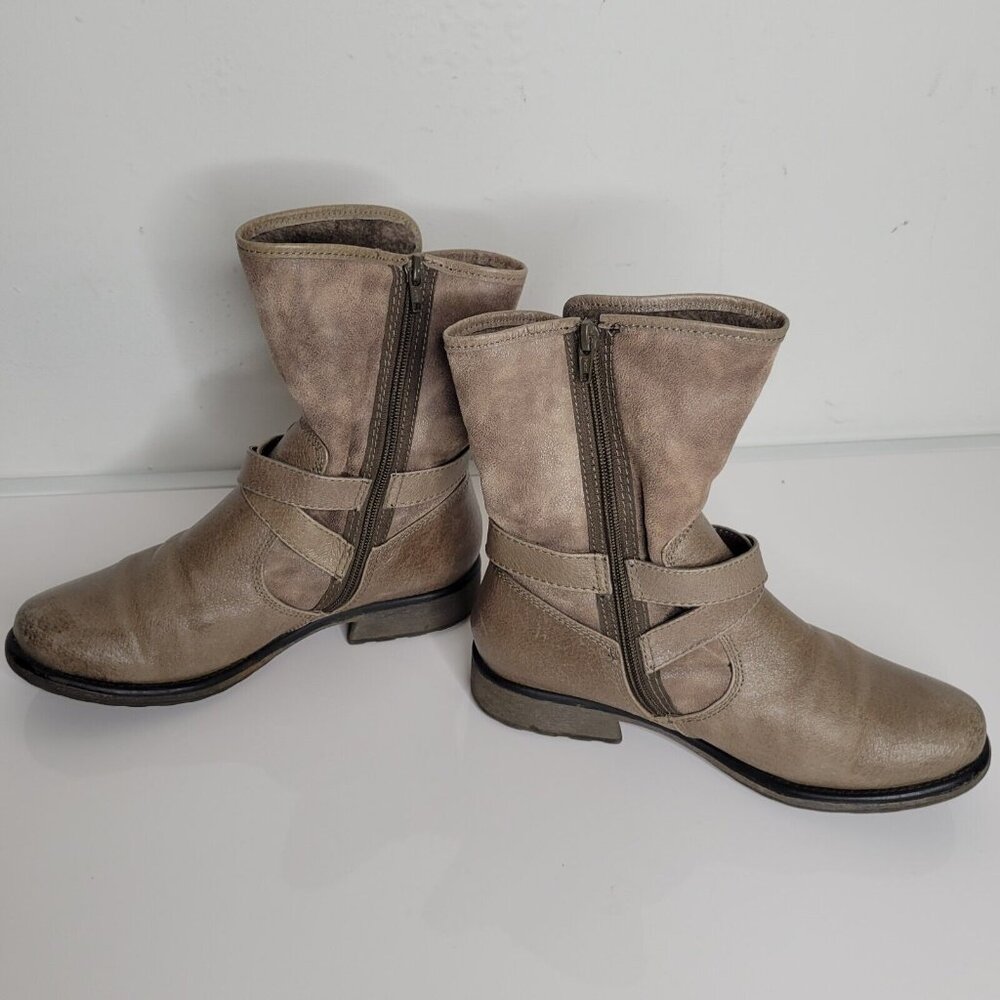 Bare Traps Womens Boots Sabella 8.5 Taupe Leather Zip - Picture 14 of 15